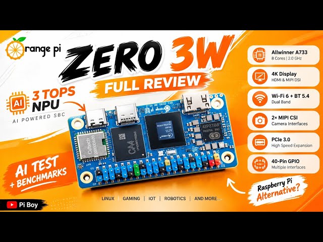 Orange Pi Zero 3W Review: AI Test, Benchmarks & Full Performance | Allwinner A733 SBC