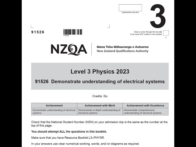 NCEA Level 3 Physics 91526 Electrical Systems 2023 Exam Walkthrough | Full Worked Solutions