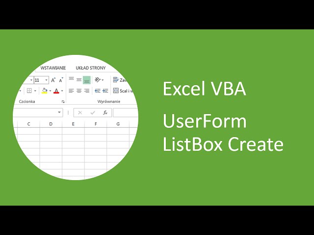 Excel VBA UserForm ListBox - How to Create