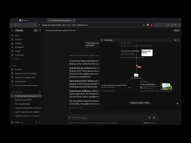 Atomics | Hands-Free Ready User Experience with Picture in Picture API (Claude x MCP Demo)