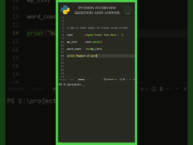 Count Words in a String Using Python in Seconds! 🔢 #shorts #python 🐍 #PythonShorts
