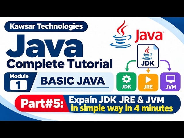 JAVA COMPLETE TUTORIAL 2026 | MODULE 1—BASIC JAVA | Explain JDK, JRE & JVM in a simple way (PART 5)