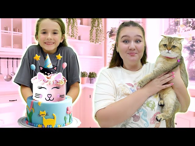 Ruby and Bonnie Kitty 1st Birthday Cake