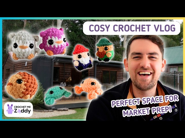 CROCHET AT THE CABIN + Starting my market prep | Cosy Crochet Vlog ✨ Crochetmezaddy
