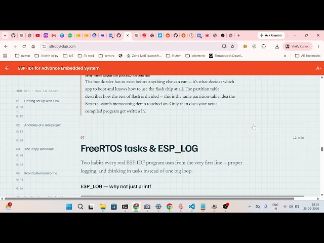 Firmware development with ESP-IDF and ESP32 in Embedded C