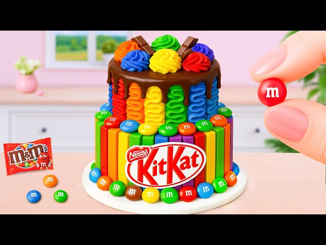 Miniature Rainbow Cake Tutorial 🌈 Making a Lovely Tiny Rainbow Chocolate Cake Recipe 💖 Yummy Teeny