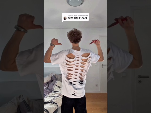 tumblr skeleton shirt cutout tutorial :D #halloween #fashion