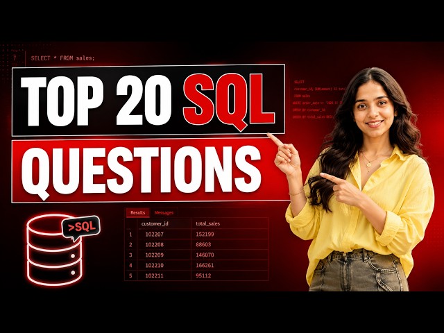 Top 20 SQL Interview Questions You MUST Know to Get Hired! 🚨