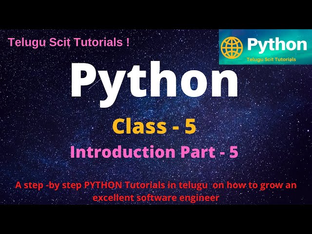 Learn Python Tutorial For Beginners - in Telugu And English | Python Programming Language Tutoriall