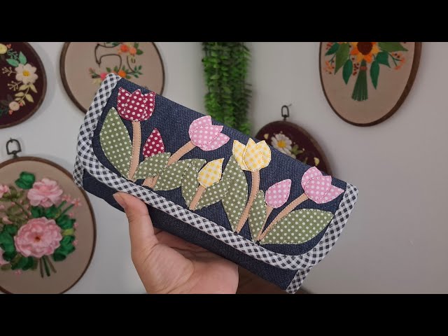 How to sew a patchwork handbag:Let's sew a patchwork handbag with  jeans and scrap(wallet)
