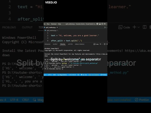 split() method in python | #shorts