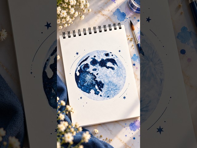 Full moon painting 🌕✨ Acrylic painting tutorial #shorts #art