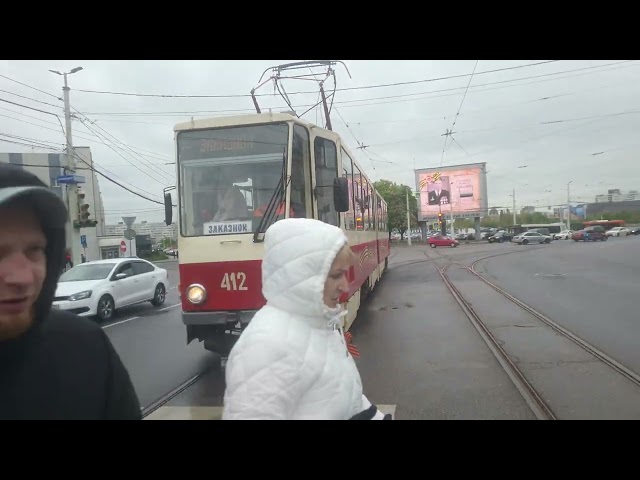 Kaliningrad tram on excursion in center