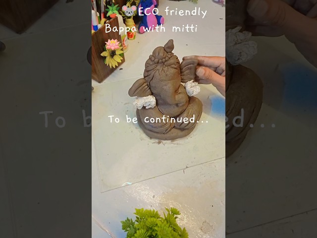 DIY Eco friendly Bappa with mitti 🪷🪴 easy tutorial for beginners 🤯#shorts #trendingshorts #viral