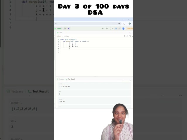 #Merge sort Day3 of 100 days DSA challenge #python #interviews #cse #dsa