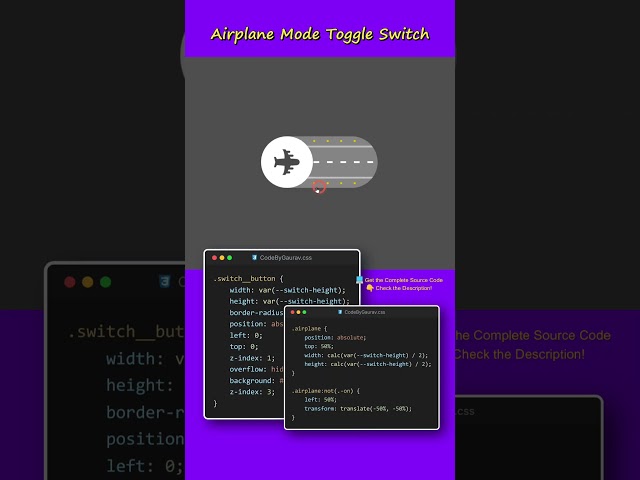 Modern Toggle Switch using HTML & CSS 🔥 | CSS Toggle Animation #shorts #html #webdevelopment #coding