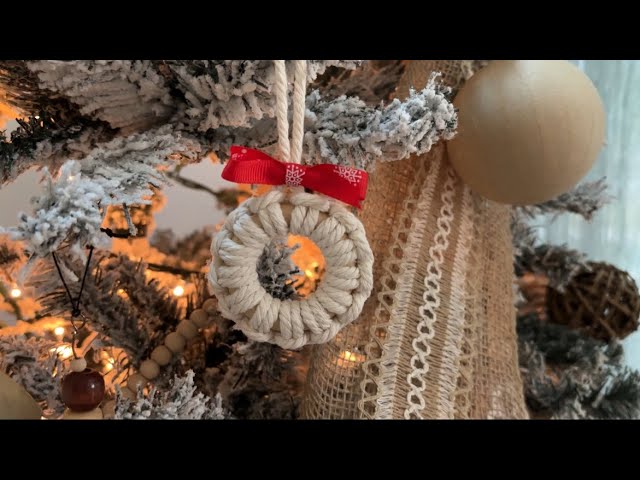 Macrame wreath ornament tutorial