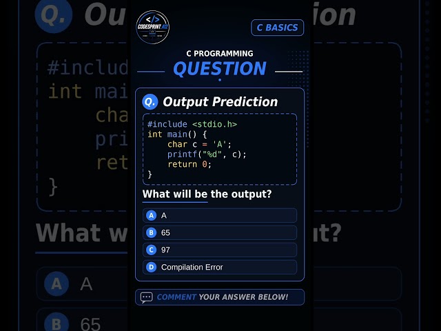 Test your C Programming knowledge 💻✨ What will output of this code ? Drop your answer in  comments 👇