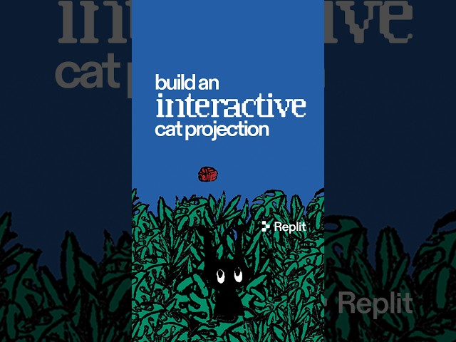 i made an interactive cat game with Replit and projected it on my wall 🐱