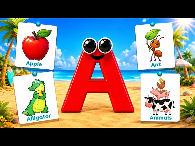 ABC Phonics Song | 4 Fun Words for Every Letter A to Z | Learn ABC Sounds