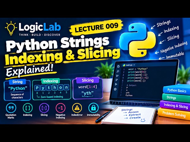 Python Mastery #009 — Strings, Indexing & Slicing Explained | Python for Beginners