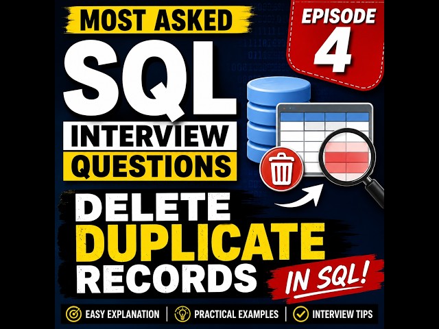 Most Asked SQL Interview Questions #4 | Delete Duplicate Records in SQL | SQL Interview Questions
