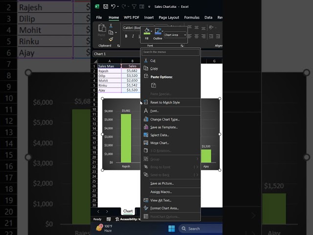 How to Save Chart as a Template in MS Excel  #shorts #short