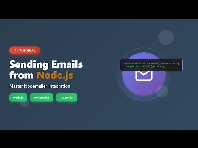 📧 Sending Emails with Node.js & Nodemailer: A Beginner's Guide