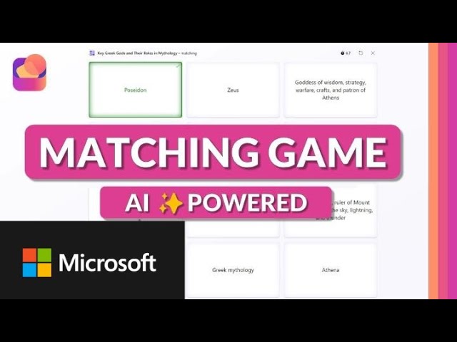 Matching Game - a new Learning Activity in Microsoft 365 for Education