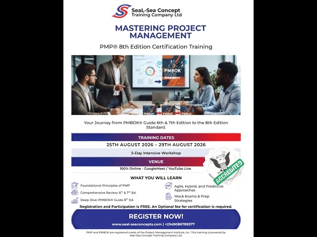 Project Management Professional - PMBOK 8th Edition Guide Training Class 5