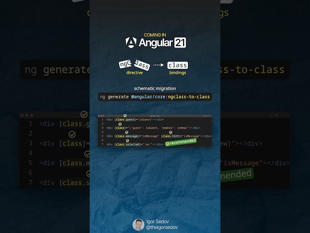New in Angular 21: ngClass Migration to Class Bindings #angular #angular21