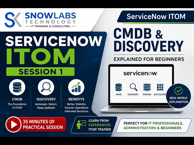ServiceNow ITOM Tutorial | CMDB & Discovery Explained for Beginners | Session 1
