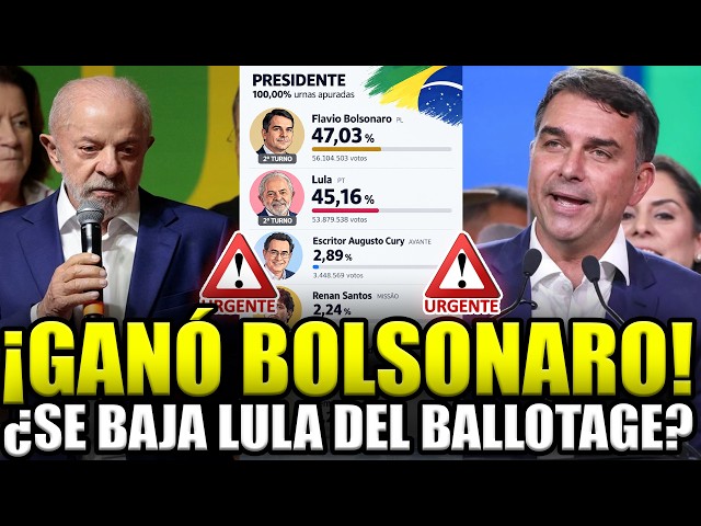 🚨FLAVIO BOLSONARO WON IN BRAZIL! IS LULA DROPPING OUT OF THE RUNOFF? KEY ELECTION NUMBERS