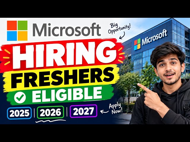 Microsoft Hiring 🔥 Freshers Eligible | Software Engineer Jobs | Apply Now | dsaPathshala 
