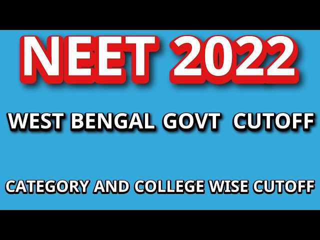 NEET 2022 CUTOFF WEST BENGALSTATE QUOTA||WEST BENGALEXPECTED CUTOFF NEET 2022 #neet2022 #neetcutoff