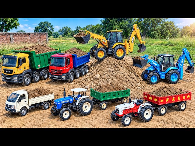 JCB 5CX Loading Mud TATA Truck Swaraj Tractor pickup Tipper | Jcb Ki Khudai | Jcb Gadi | New Cartoon