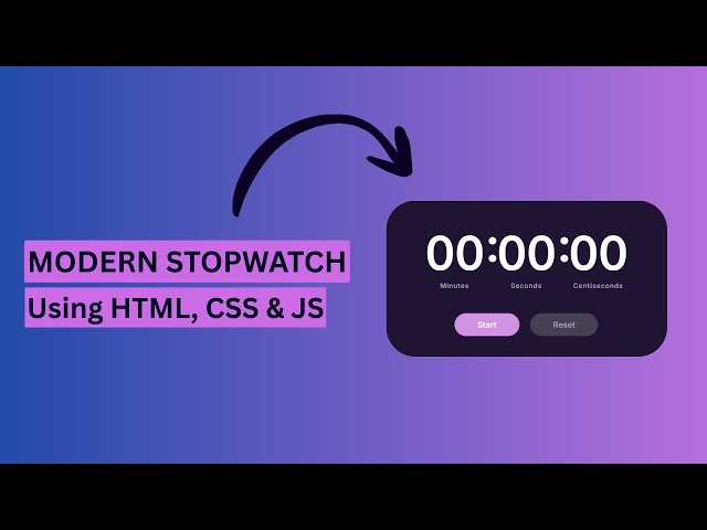 Build a Modern Stopwatch with HTML, CSS & JavaScript | Beginner Friendly ⏱️