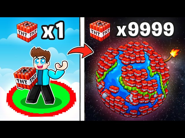 I USED TNT TO MINE THE WORLD IN ROBLOX !!