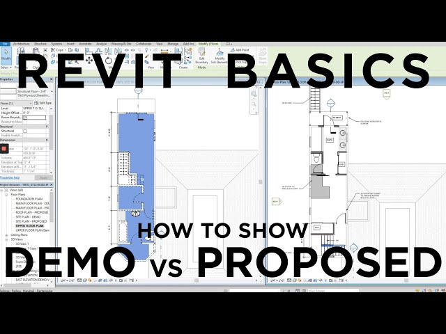 Revit Architecture: How to Show DEMO vs NEW to create demo plans and proposed plans | BIM Modeling