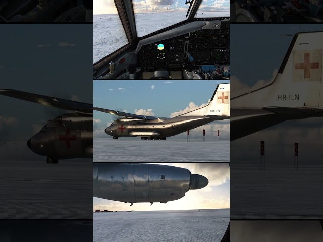 C-160 Transall Takeoff in Antarctica #flightsimulator2024 #aviation #microsoftflightsimulator