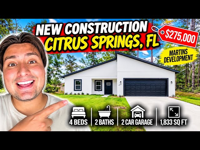 Martins Development $275K NEW Construction in Citrus Springs, FL | 4-Bedroom Home Tour