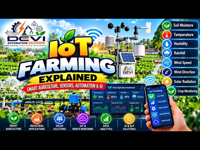 77E.🌱 IoT Farming Explained | Smart Agriculture, Sensors, Automation & AI