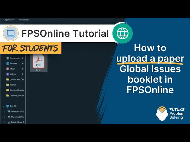 How to upload a paper Global Issues booklet in FPSOnline