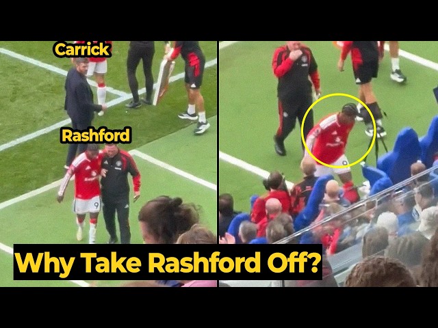 Look at Rashford’s Reaction to Carrick After Being Subbed Off for Dorgu vs Everton