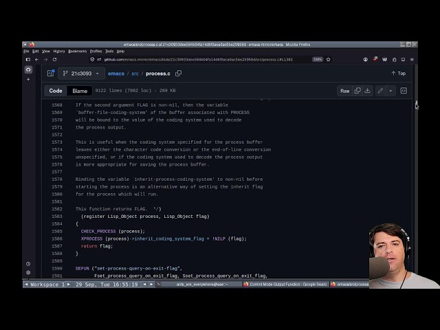 Reading some emacs package source code (e.g. comint)