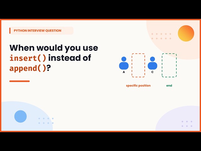 insert() vs append() in Python — When to Use Which? | Python Interview Question #python