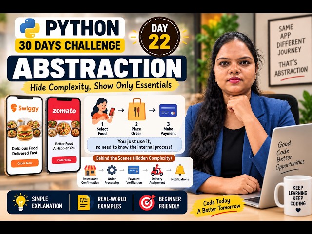 What is Abstraction in Python? | Real-World Example | Day 22
