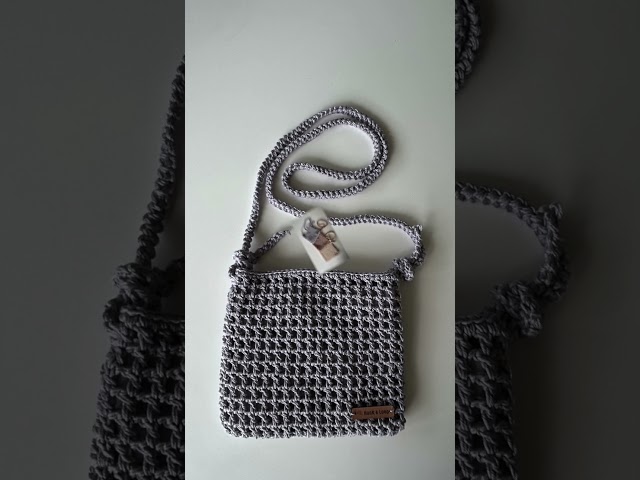 ✨ Crochet This Cute Mesh Crossbody Bag! 💕 #shorts