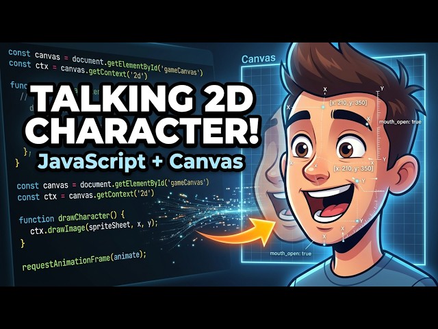I Created a Talking 2D Character with JavaScript Canvas! | Web Game Development