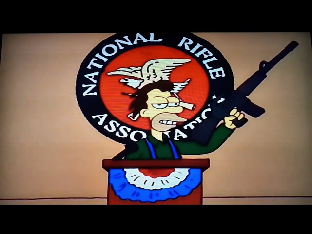 Riots make Homer buy a weapon